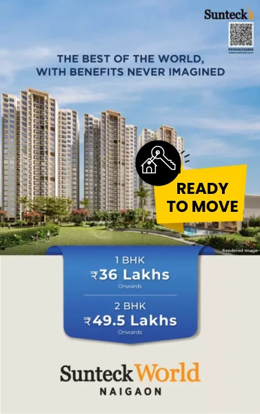 Exterior view of Sunteck Maxx World Naigaon East residences